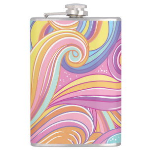 Rainbow Comet: Magical Dreamy Sky. Hip Flask