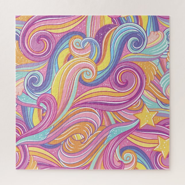 Rainbow Comet: Magical Dreamy Sky. Jigsaw Puzzle (Vertical)