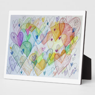 Rainbow Community Hearts Art Print Plaques