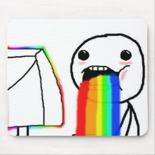 Rainbow Computer Face Guy Mouse Pad