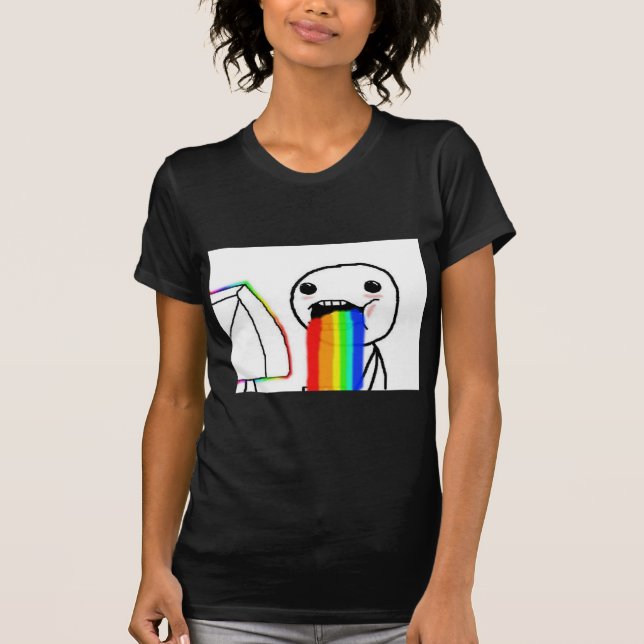Rainbow Computer Face Guy T-Shirt (Front)