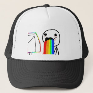 Rainbow Computer Face Guy Trucker Hat