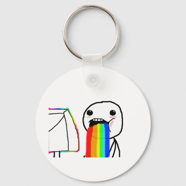 Rainbow Computer face Key Ring (Front)