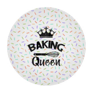 Rainbow confetti baking queen funny slogan cutting board