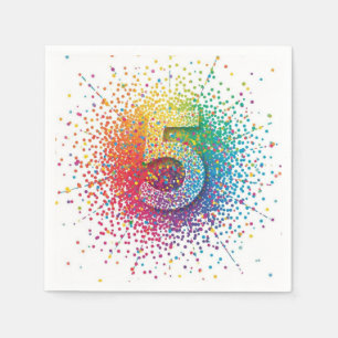 rainbow confetti birthday, 1st birthday napkins, c napkin