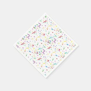 Rainbow confetti birthday party paper napkins