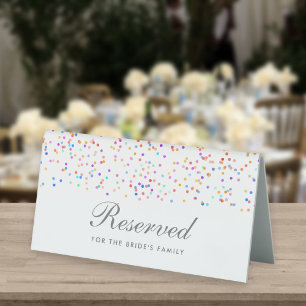 Rainbow Confetti Photo Wedding Reserved