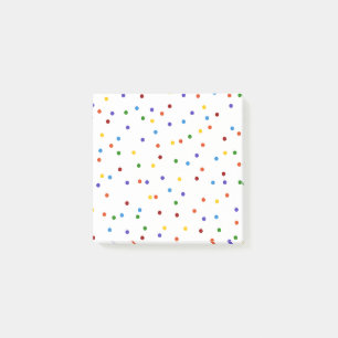 Rainbow Confetti Polka Dot Post-it Notes