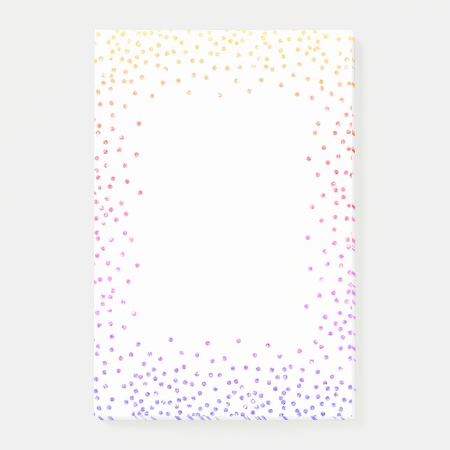 Rainbow Confetti Post it Notes (Front)