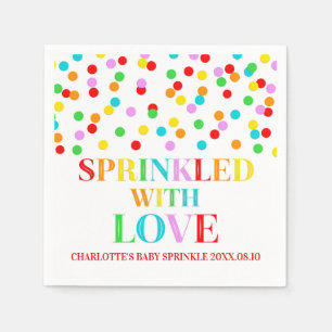 Rainbow Confetti Sprinkled with Love Baby Sprinkle Napkin