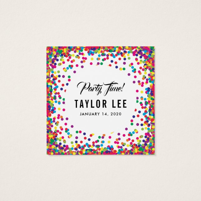 Rainbow confetti sprinkles birthday party (Back)