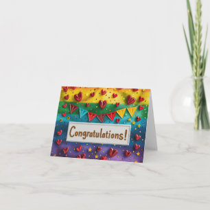 Rainbow Congratulations! Digital Art Holiday Card