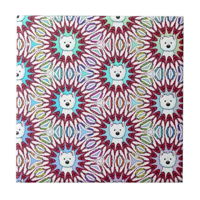 Rainbow Connection Westie  Ceramic Tile (Front)