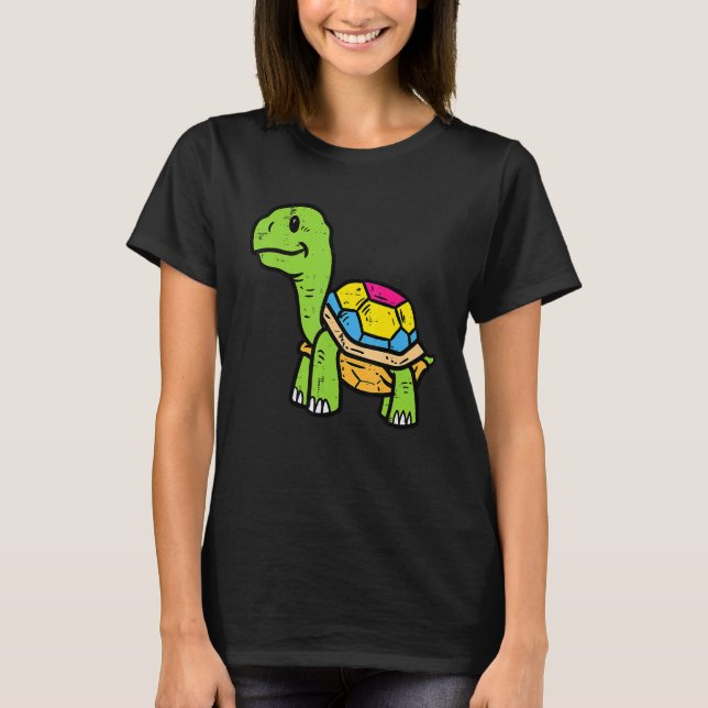Rainbow Cool Lgbt Pride  Pansexual Turtle Tortoise T-Shirt (Front)