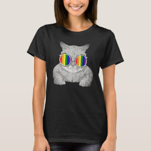 Rainbow Cool Sunglasses Cat Gay Pride Month Lgbtq T-Shirt