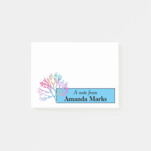 Rainbow Coral Personalised Post-it Notes