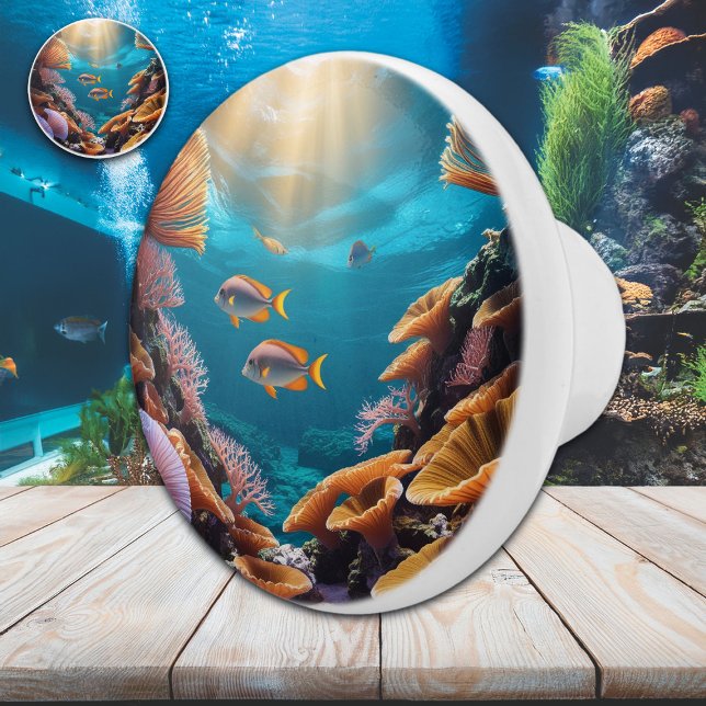 Rainbow Coral Reef Fish and Sea Fans Ceramic Knob (Creator Uploaded)