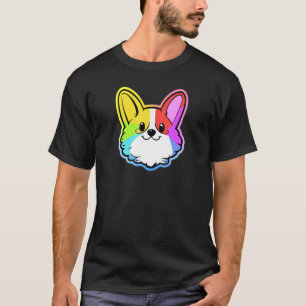 Rainbow Corgi Dog Cool Puppy Men Women Kids Retro T-Shirt