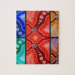 Rainbow Corroboree Panel Jigsaw Puzzle<br><div class="desc">Original artwork by Nganuwaay Koolyn renowned Australian Aboriginal artist</div>