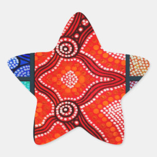 Rainbow Corroboree Panel Star Sticker