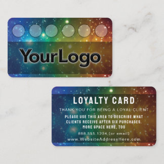 Rainbow Cosmic Galaxy Stars Artisan Company Logo Business Card