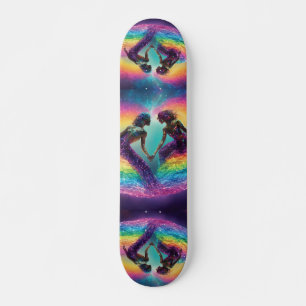 Rainbow Cosmic Lovers Galaxy Feminine Energy Sk8r Skateboard