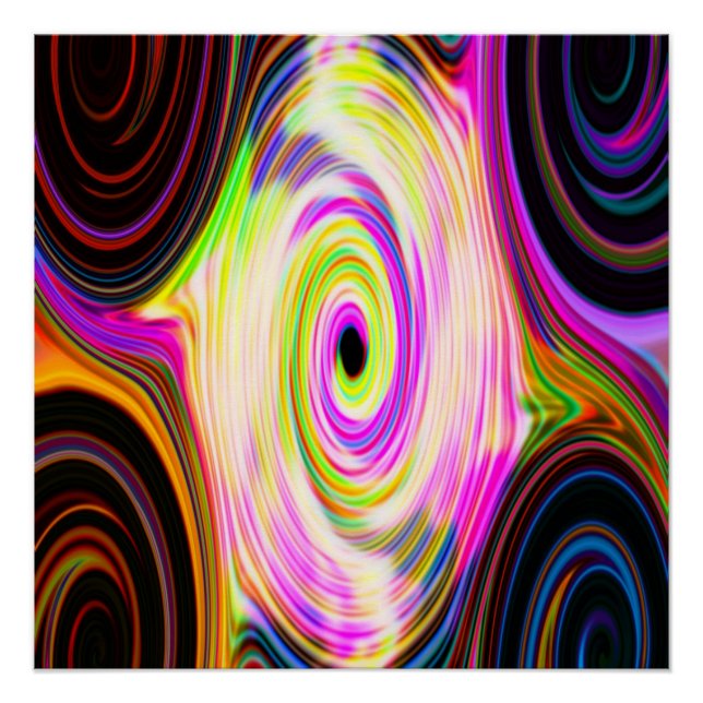 Rainbow Cosmic Rays 5 Swirl Perfect Poster (Front)