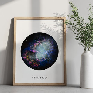 Rainbow Crab Nebula Circle Photo with Name 8x10 Poster