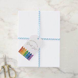 Rainbow Crayon Teacher Appreciation Gift Tag – Cus