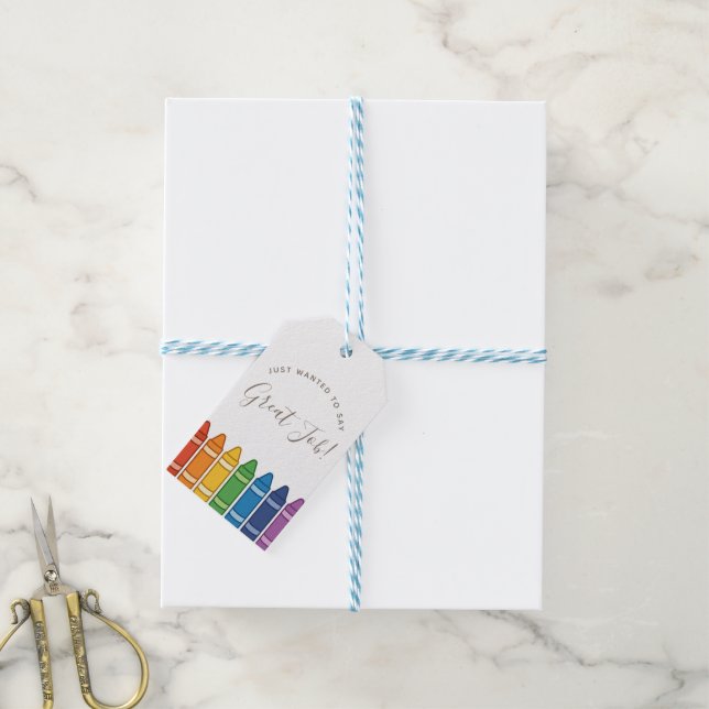 Rainbow Crayon Teacher Appreciation Gift Tag – Cus (With Twine)