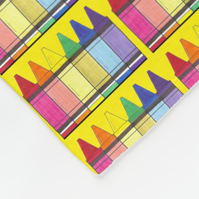 Rainbow Crayons Art School Teacher Artist Colourin Fleece Blanket (Corner)