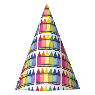 Rainbow Crayons Artist Art Class Birthday Party Party Hat