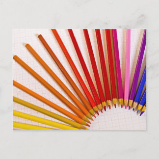 Rainbow Crayons Postcard