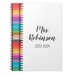 Rainbow Crayons Preschool Teacher Appreciation Notebook