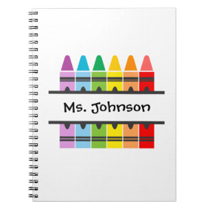 Rainbow Crayons Preschool Teacher Notebook