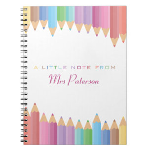 Rainbow Crayons Teacher Appreciation Cute Colourfu Notebook