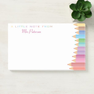 Rainbow Crayons Teacher Appreciation Cute Colourfu Post-it Notes