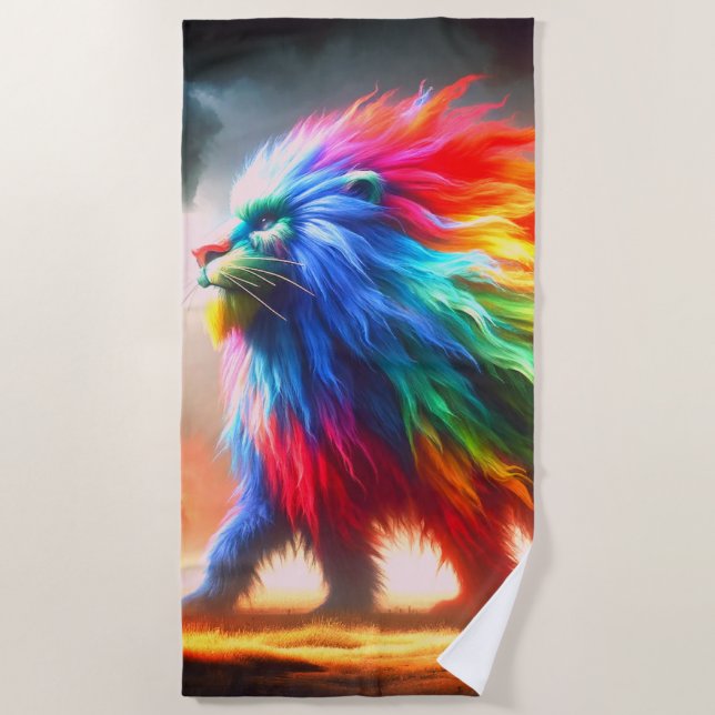 Rainbow Creature Beach Towel (Front)