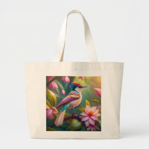 Rainbow crested Jay Fantasy Bird Large Tote Bag