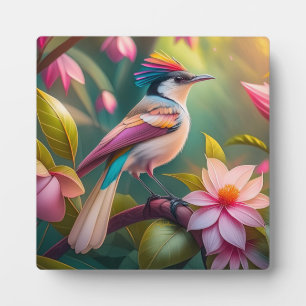 Rainbow crested Jay Fantasy Bird Plaque