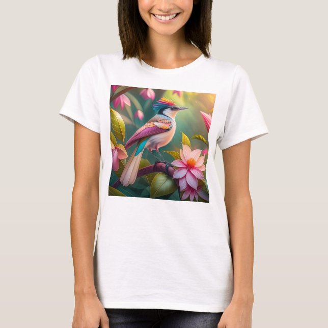 Rainbow crested Jay Fantasy Bird T-Shirt (Front)