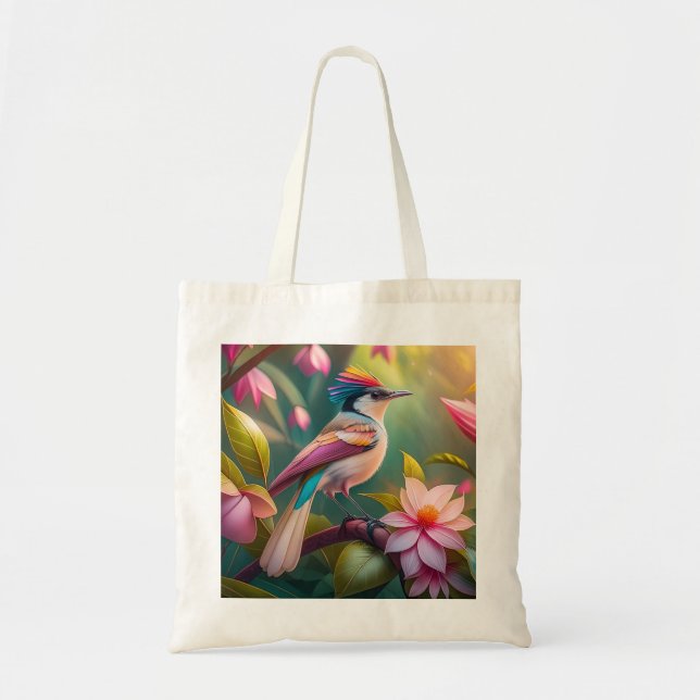 Rainbow crested Jay Fantasy Bird Tote Bag (Front)