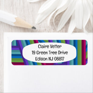 Rainbow Crisscross  Return Address Label