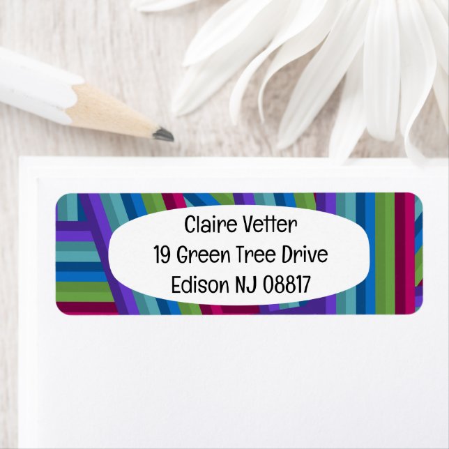 Rainbow Crisscross  Return Address Label (Insitu)