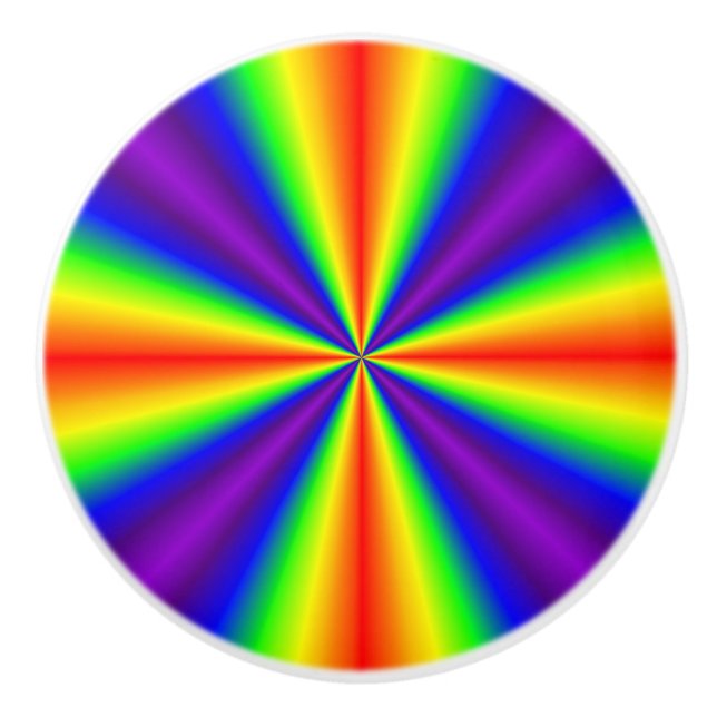 Rainbow Cross Ceramic Knob (Front)
