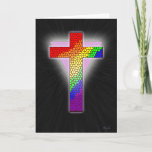 Rainbow Cross Greeting Card
