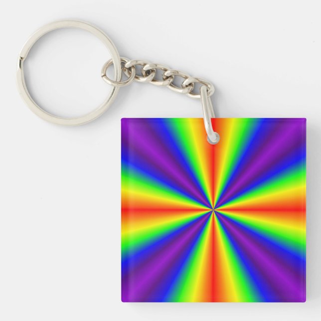Rainbow Cross Key Ring (Front)