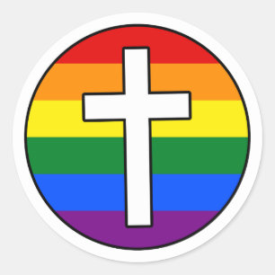 Rainbow Cross Sticker