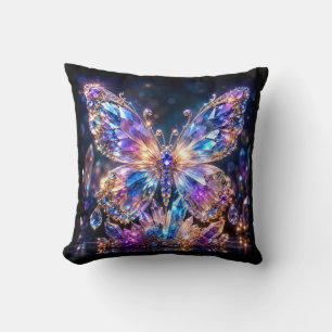 Rainbow Crystal Butterfly Colourful Sparkle Cushion