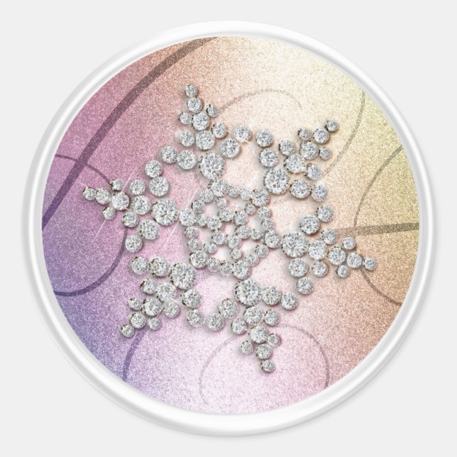 Rainbow Crystal Snowflake Envelope Seal (Front)